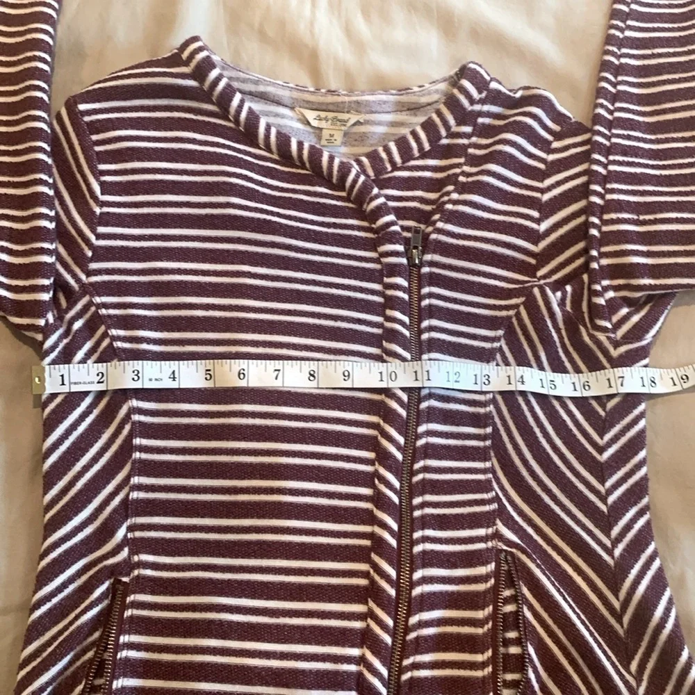 Lucky Brand Striped Jacket With Asymmetrical Zipper Size Medium - Picture 10 of 14